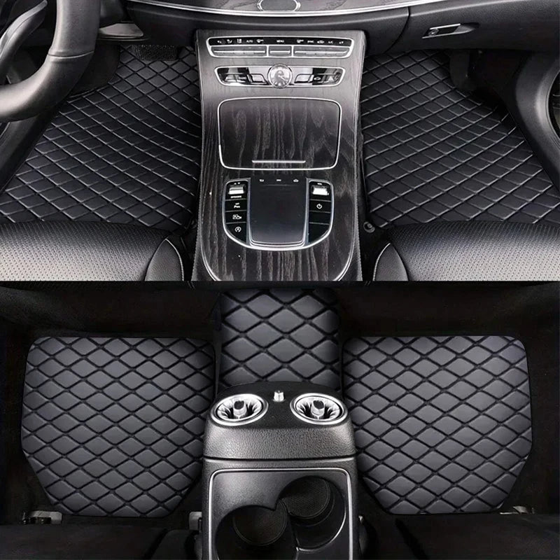 Universal 5-Piece PU Leather Car Floor Mat Set