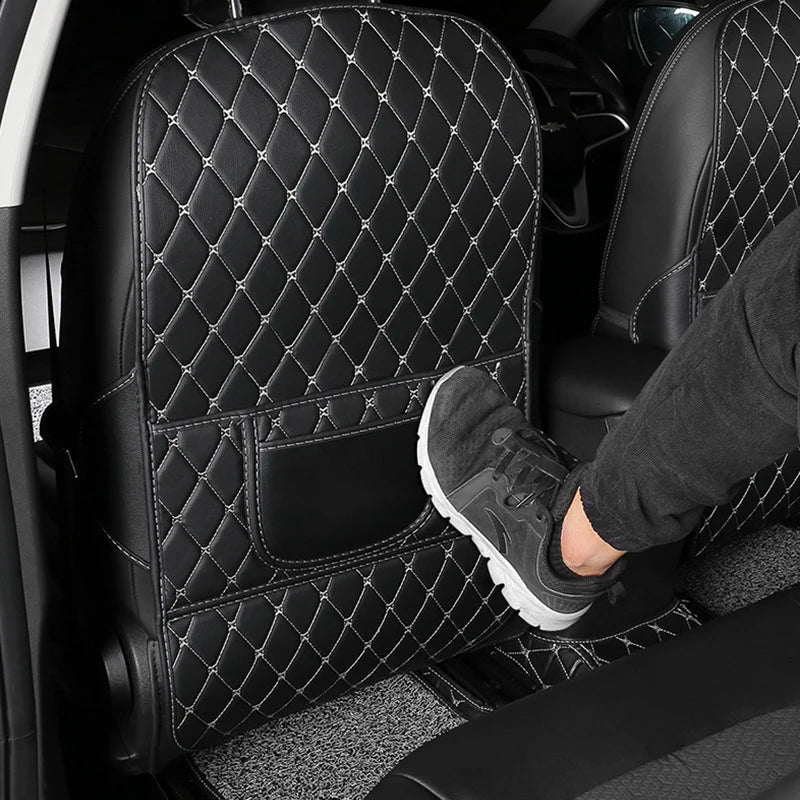 PU Leather Car Seat Back Protector Anti-Kick Mat