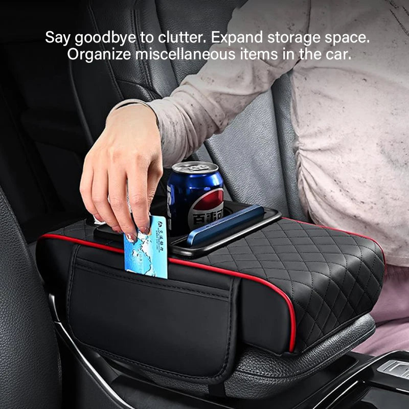 Premium Center Console Armrest Cushion with Dual Cup Holders