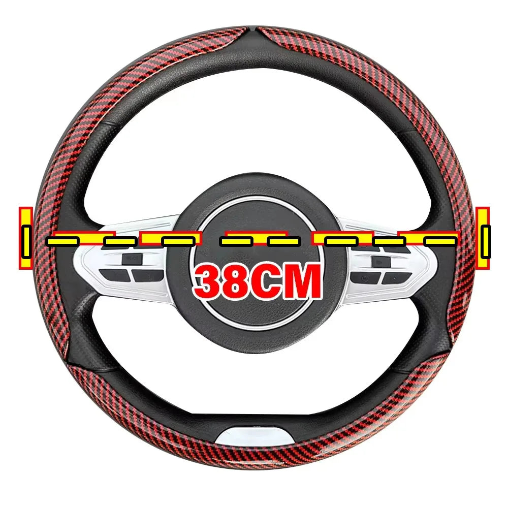 Luxury Carbon Fiber Steering Wheel Grip Cover Set