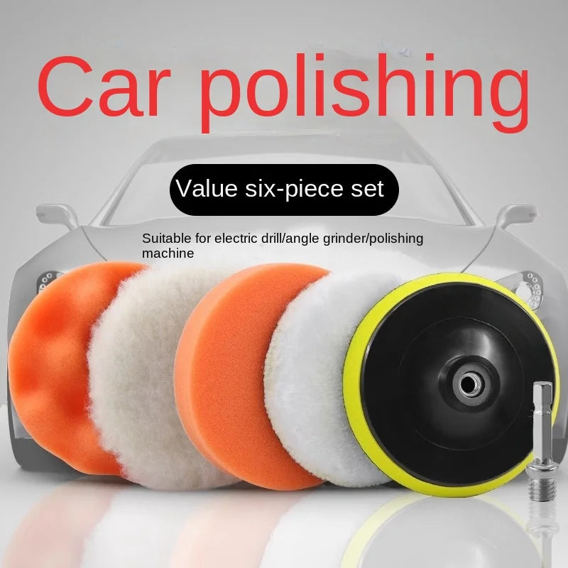 Drill Polishing Pad Set for Car Detailing - Foam, Plush & Waxing Kit