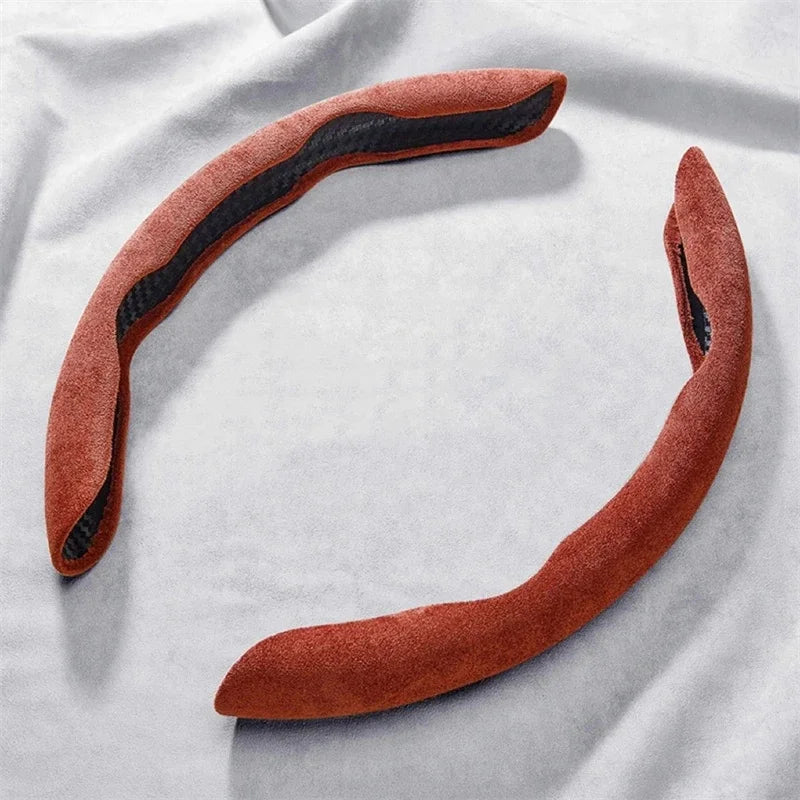 2-Piece Suede Steering Wheel Grip Cover Set