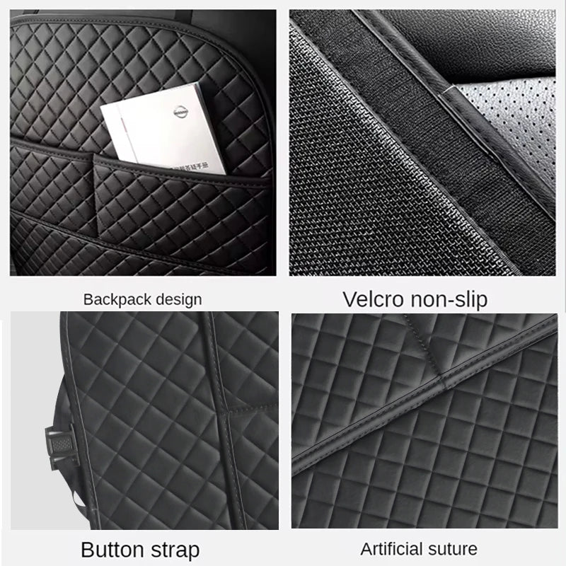 Universal PU Leather Seat Back Protector with Organizer Pocket