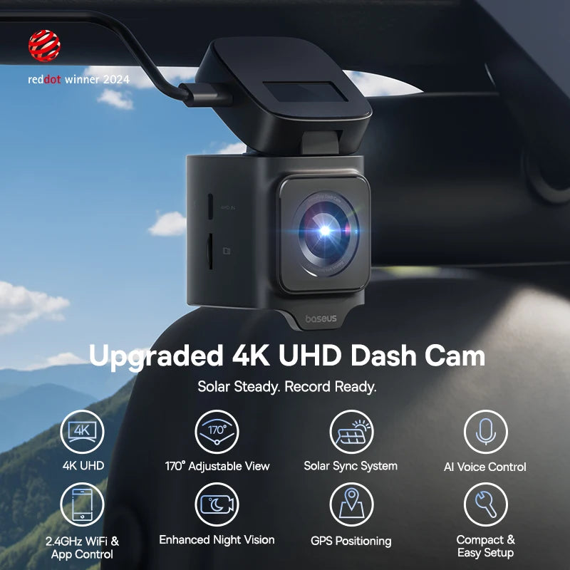Baseus VD1 4K Front Dash Cam with GPS & Night Vision