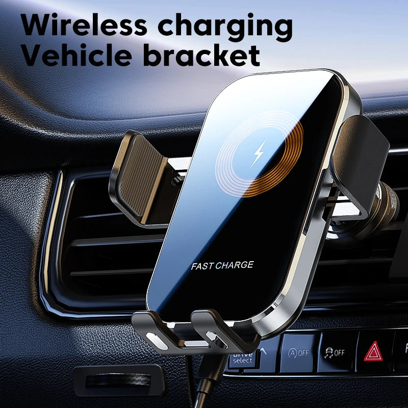 Smart Auto-Clamping Wireless Car Charger Mount – 15W Fast Charging Phone Holder