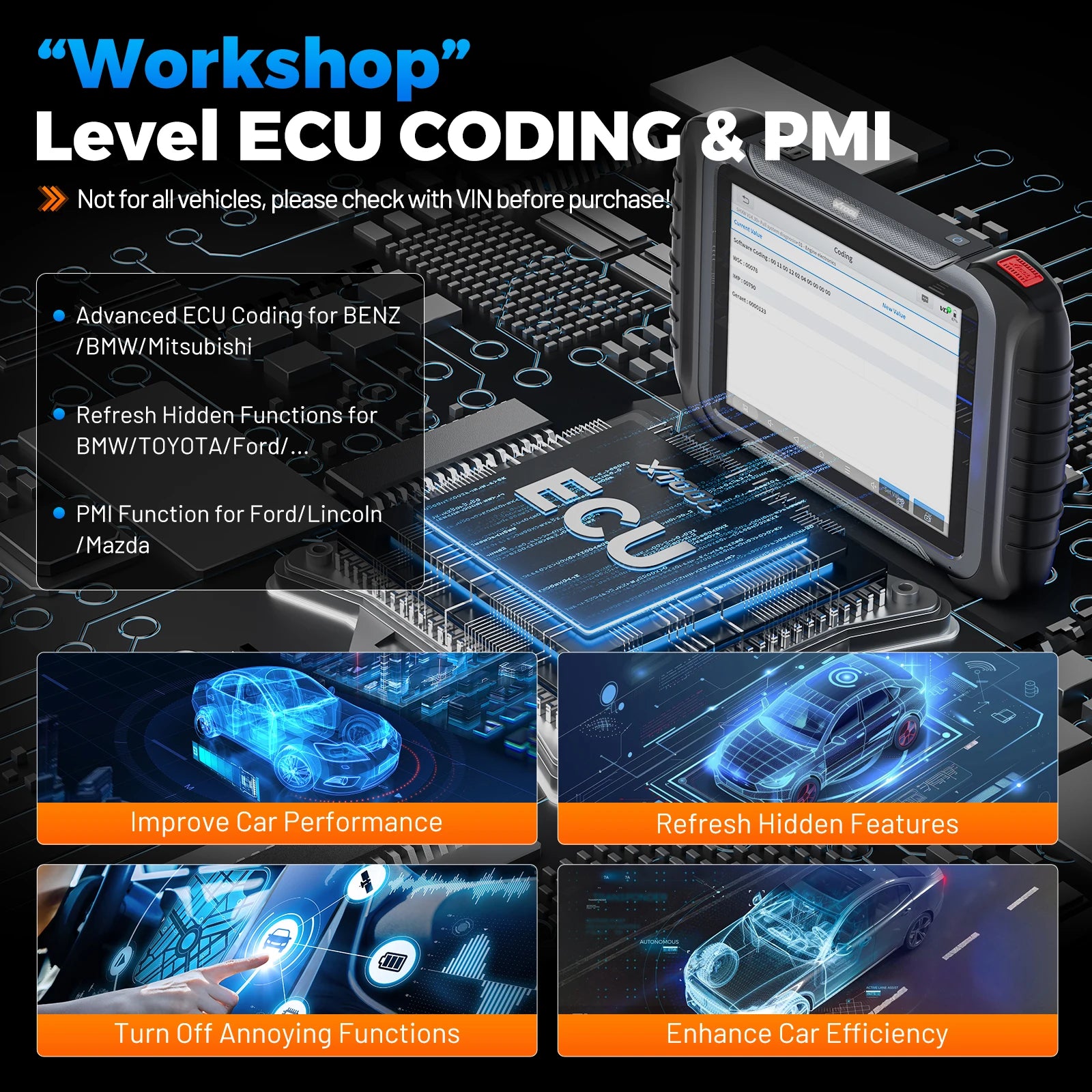 XTOOL D8W Wireless Bidirectional OBD2 Scanner with ECU Coding
