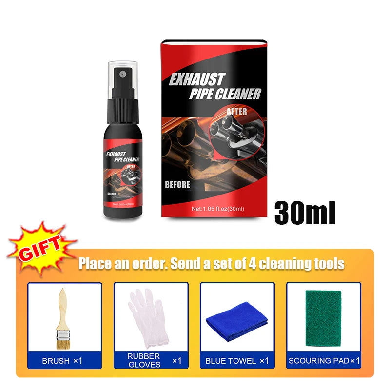 SEAMETAL Exhaust Pipe Cleaner Kit – Rust Remover & Metal Brightener with Brush, Gloves & Towel