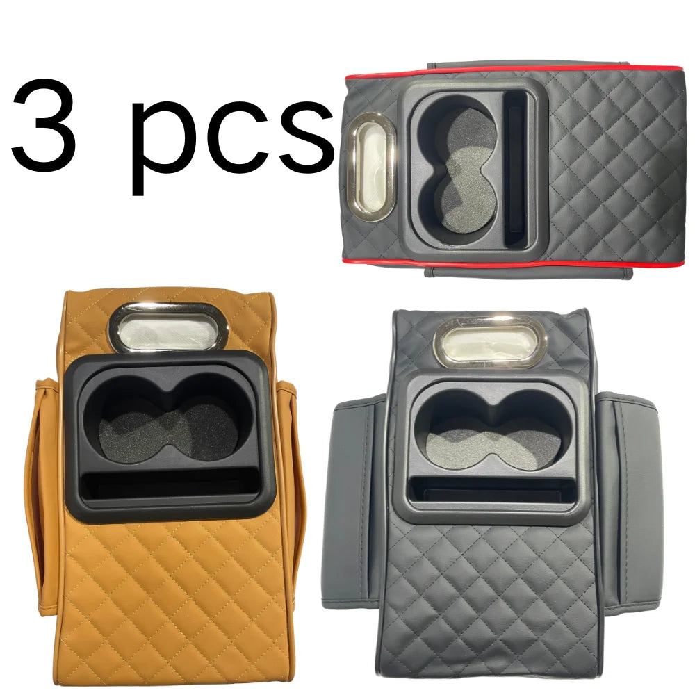 Premium Center Console Armrest Cushion with Dual Cup Holders