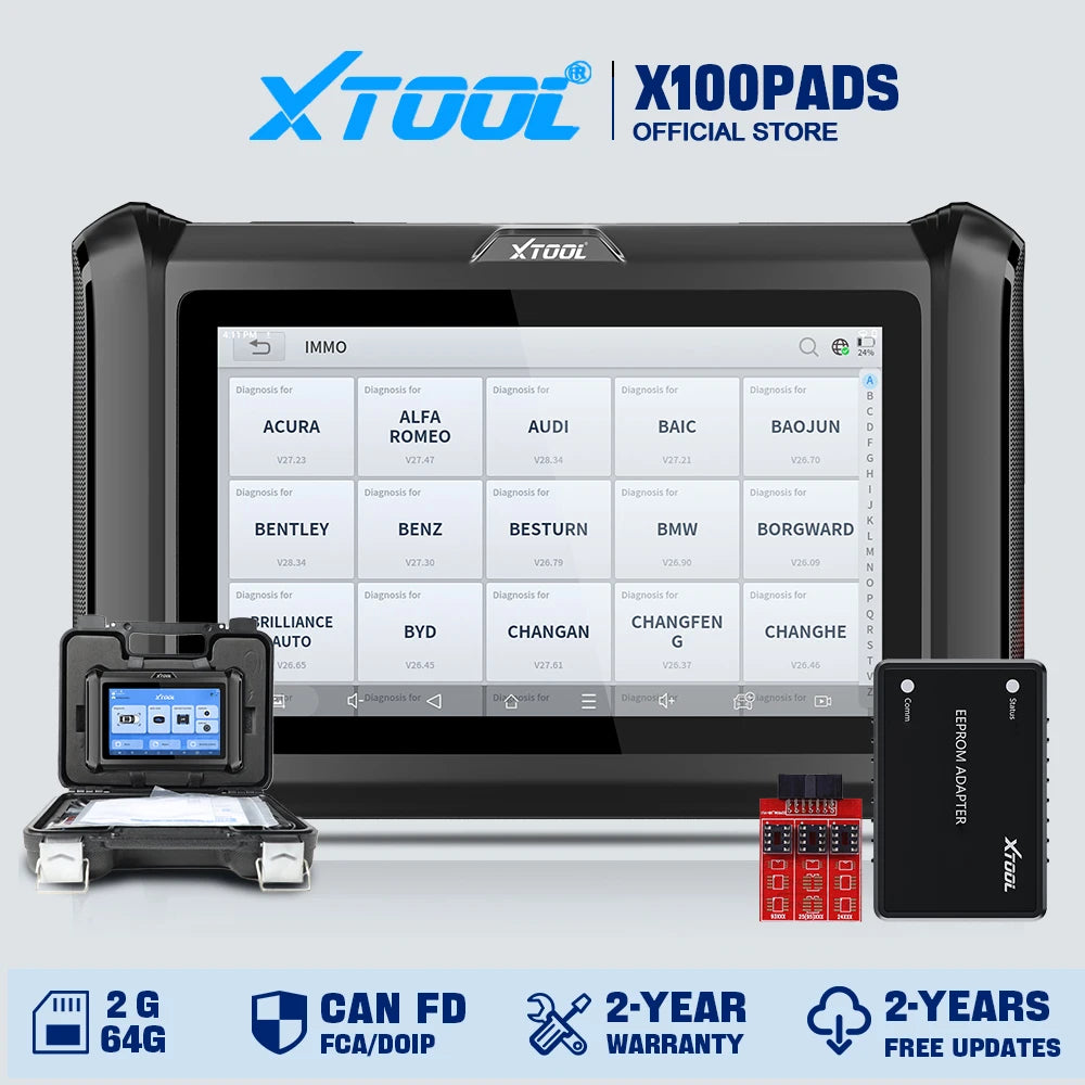 XTOOL X100 PADS Key Programmer & All-System Diagnostic Scanner with CAN FD, DoIP & FCA