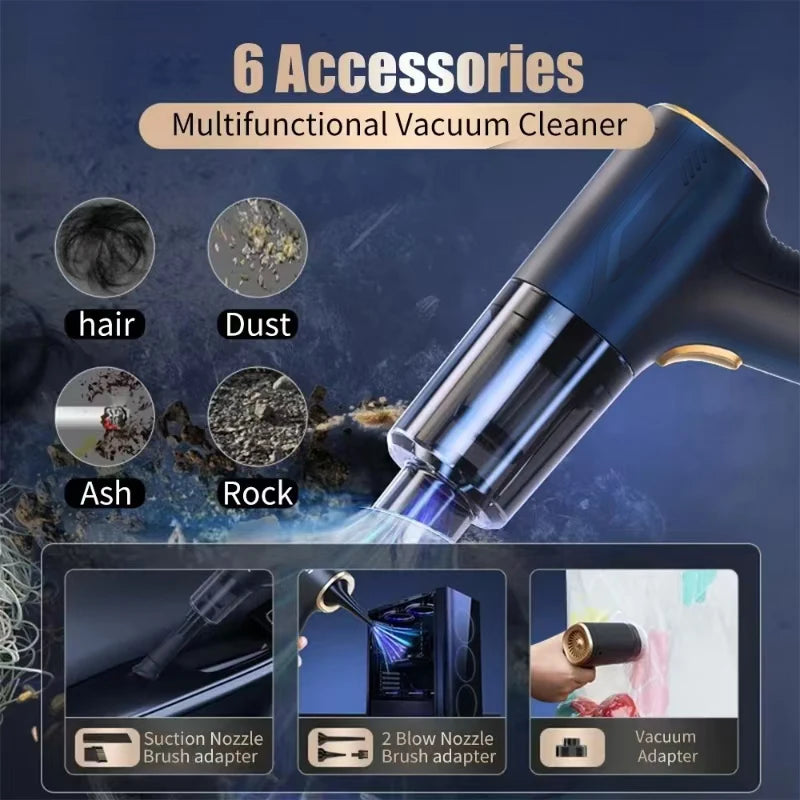 Wireless Handheld Car Vacuum & Air Duster - Up to 98,000Pa