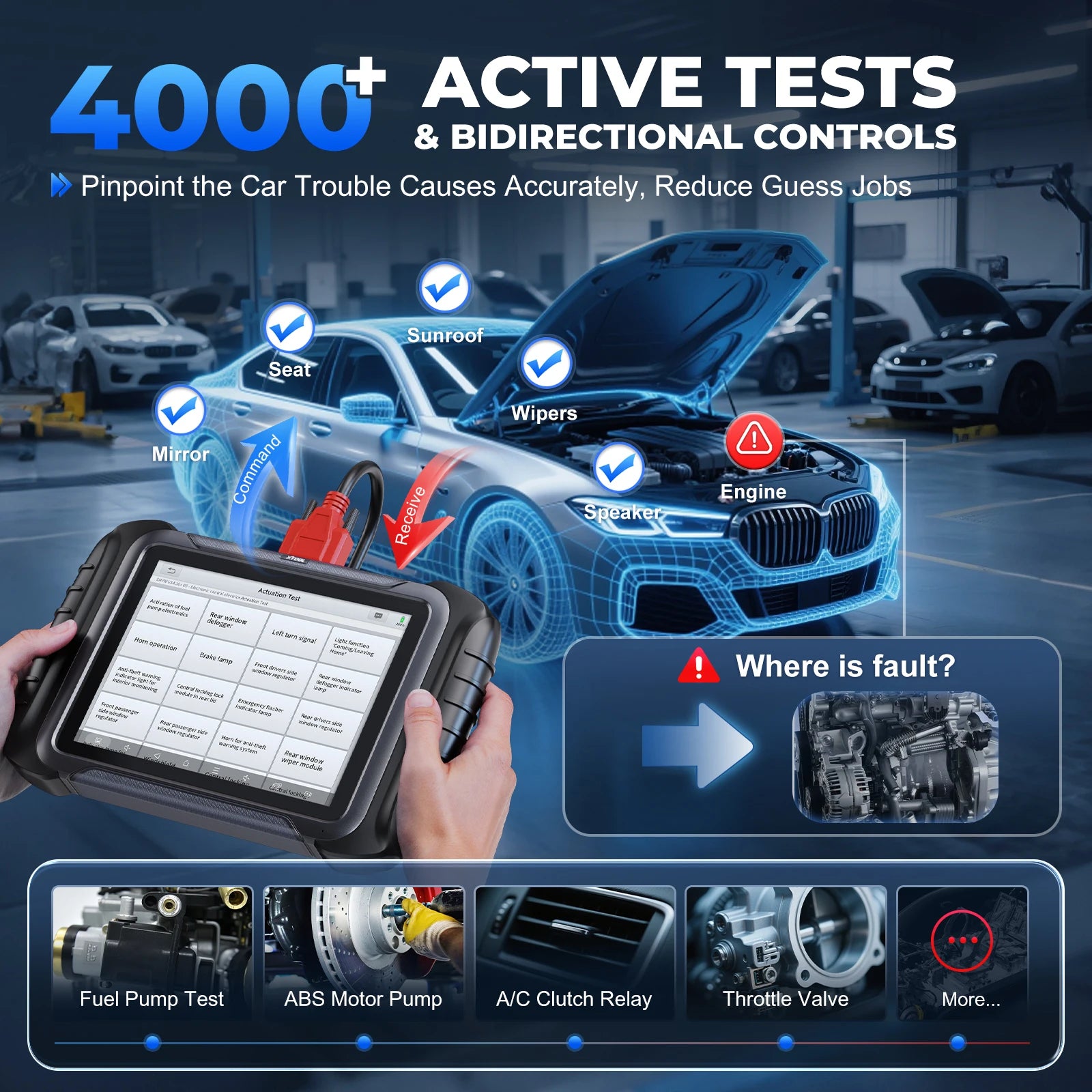 XTOOL D8S Bidirectional OBD2 Scanner with ECU Coding & 42+ Service Functions