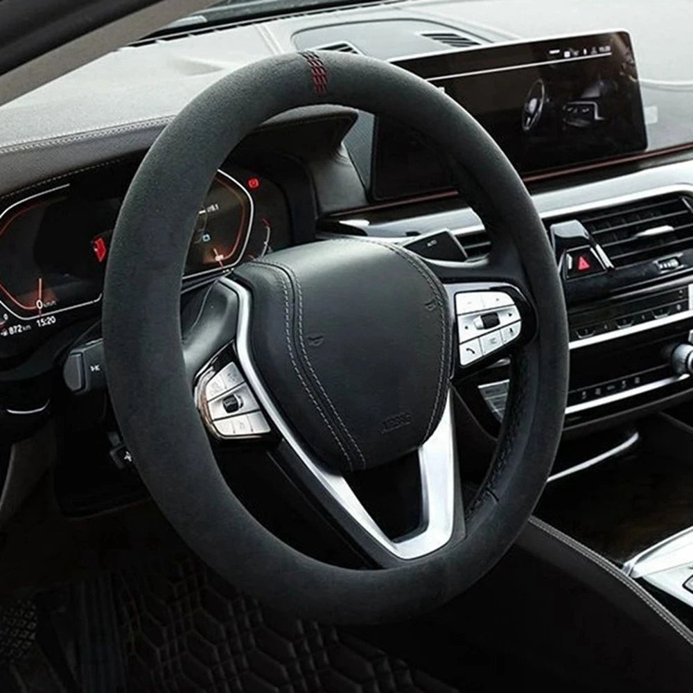 Premium Suede Steering Wheel Cover for 37–38 cm Wheels