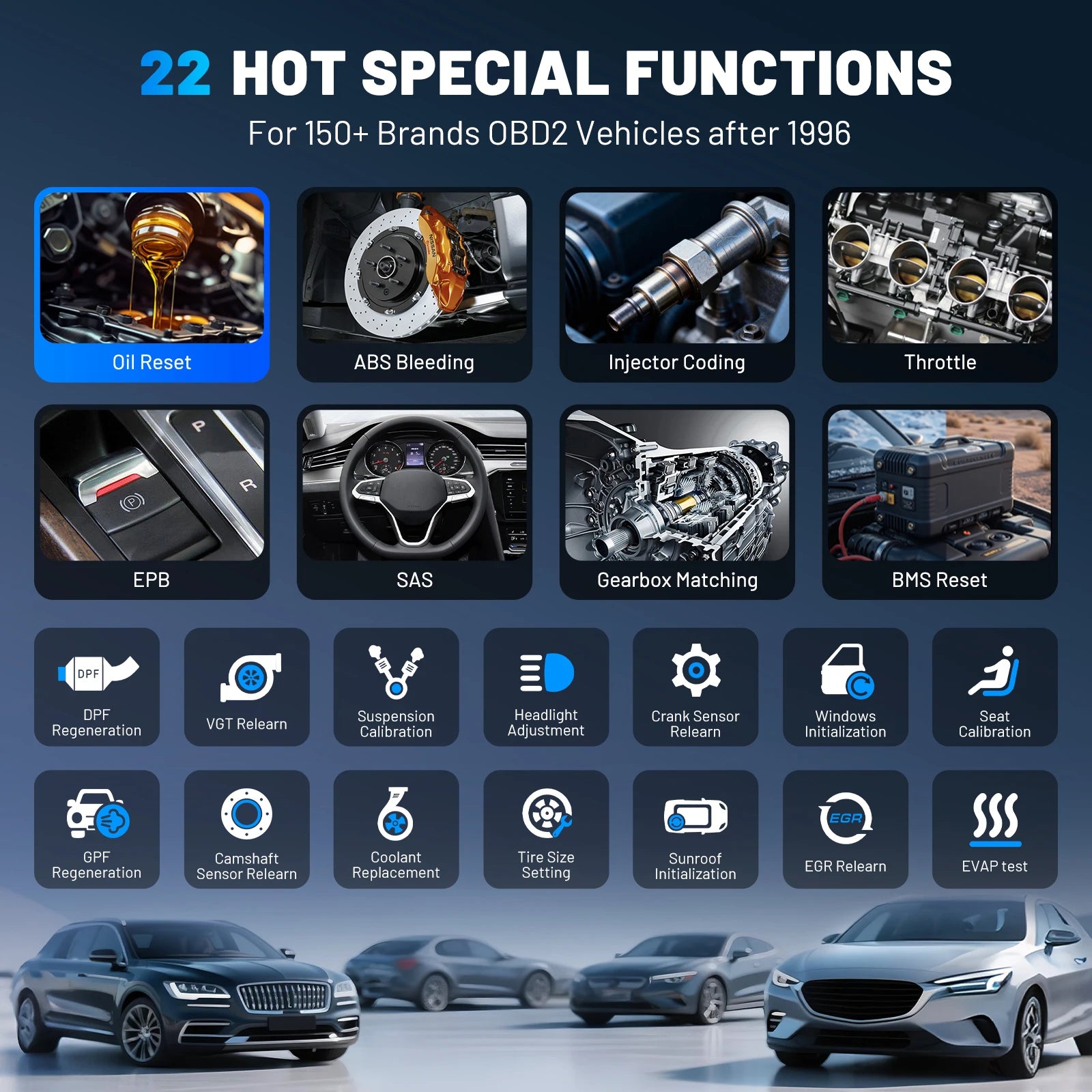 XTOOL TP580 TPMS Programming Tool & All-System Diagnostic Scanner with 22+ Services