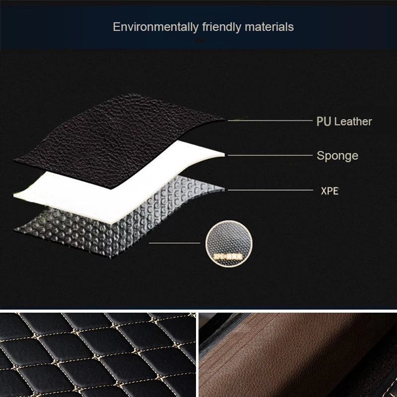 Universal 5-Piece PU Leather Car Floor Mat Set