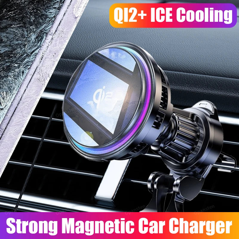 QI2 Magnetic Wireless Car Charger with Cooling Fan