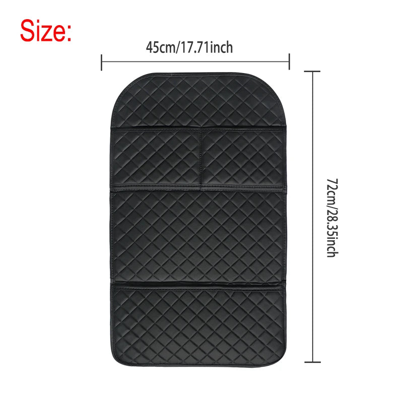 Universal PU Leather Seat Back Protector with Organizer Pocket