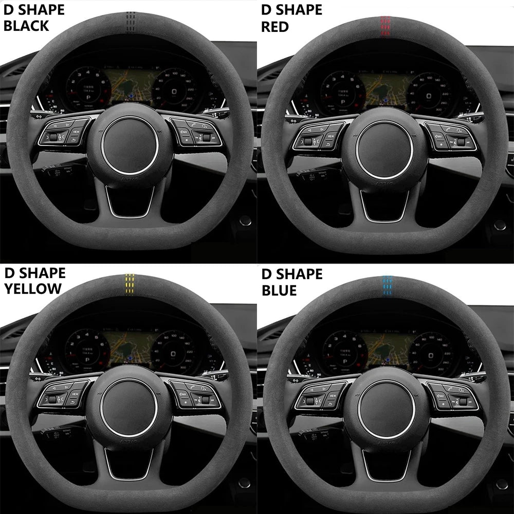 Premium Suede Steering Wheel Cover for 37–38 cm Wheels