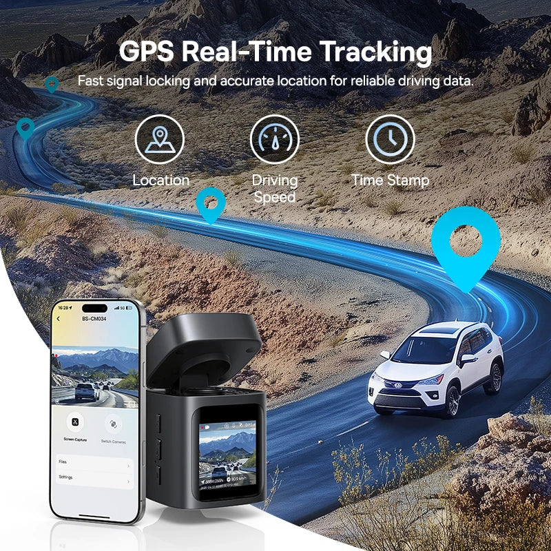 Baseus VD1 4K Front Dash Cam with GPS & Night Vision