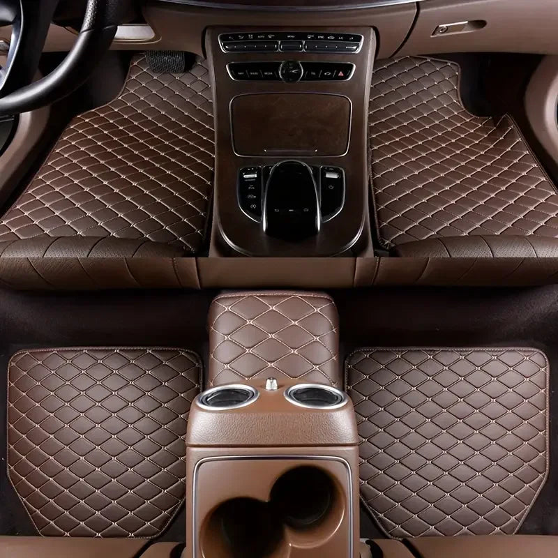 Universal 5-Piece PU Leather Car Floor Mat Set