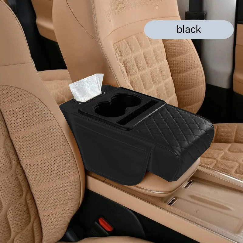 Premium Center Console Armrest Cushion with Dual Cup Holders